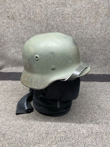 Original WW2 Era SWEDISH Steel Military Helmet W/ Chinstrap & Leather Liner