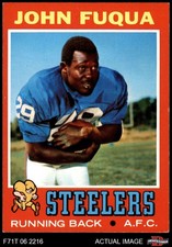 1971 Topps #76 John Fuqua Steelers RC Morgan St 7 - NM