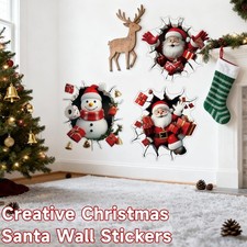 Christmas Creative Wall Sticker, 2026 New 3D Christmas Stickers A5V9