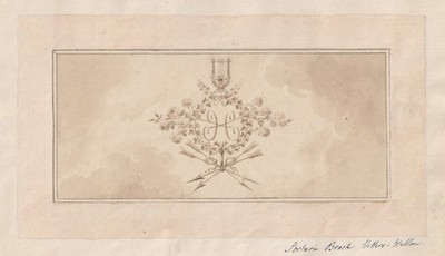 Chateau Villers-Helon monogram design Aquarell dessin drawing de Brack 1820