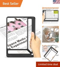 5X Full Page Magnifying Glass for Reading, Lightweight Rectangular Magnifier ...