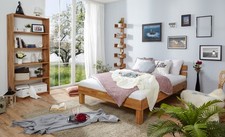 ANGEBOT Eiche Massivholz Einzelbett "Luis" B-WARE Eiche massiv 140x200 cm Bett