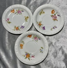 ROSENTHAL MARIA CLASSIC FLORAL  Saucers 5.5” Made In Germany Set of 3 1940s