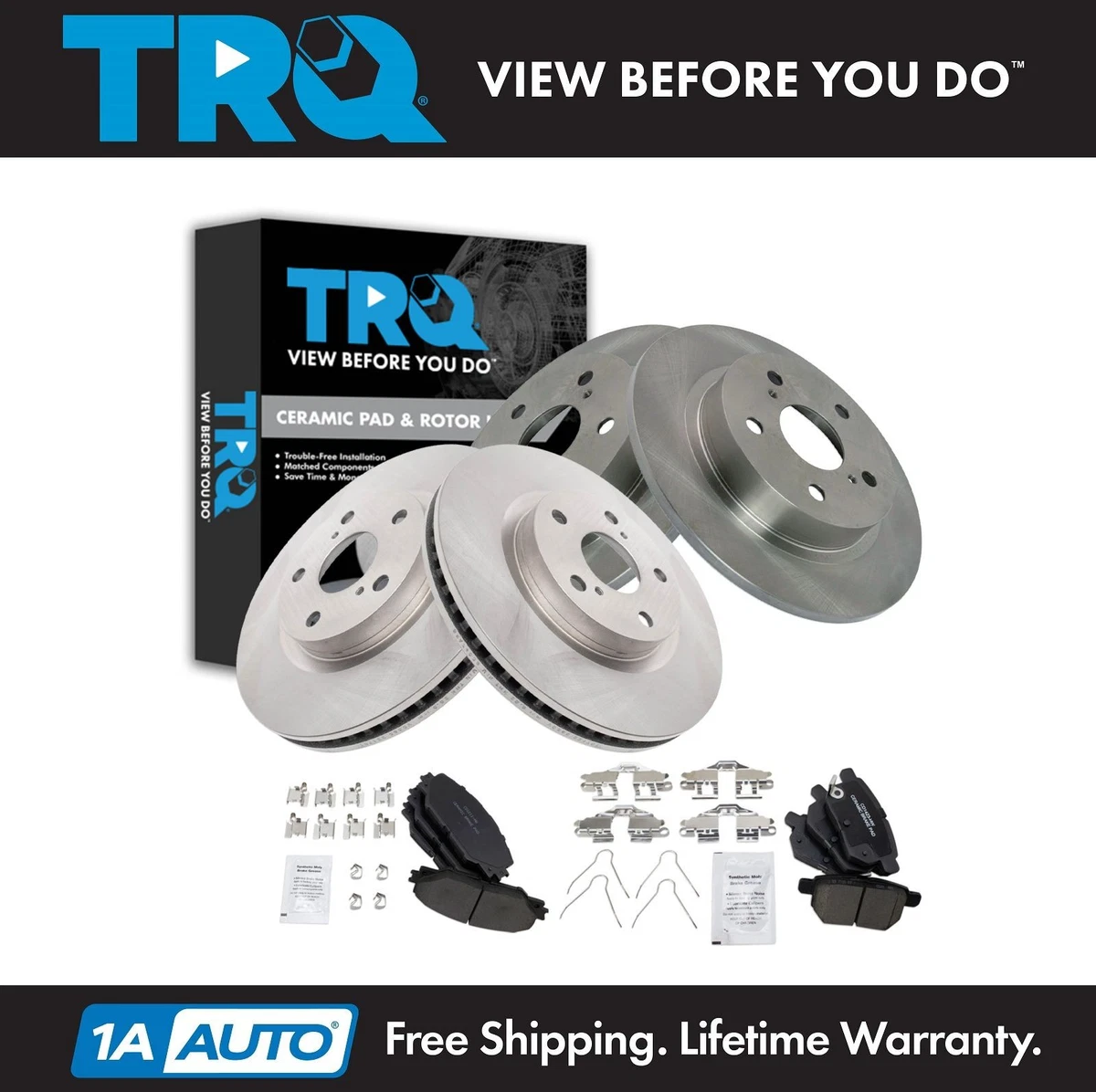 Kit De Frenos Delanteros Cerámicos TRQ Para Scion IA / Toyota Yaris (2016-2020) - Discos Y Pastillas