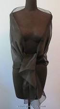 Sheer Black Shimmer Evening Wrap Bridal Shawl Prom