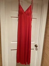 Red Halter Maxi Dress COOGI LOGO Beach Pool Cover Up size Large *FLAW*READ*