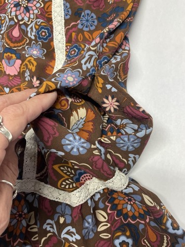 Matilda Jane Retro Floral Crochet Intermission Shift Dress Sz L Boho Cottagecore - Picture 12 of 24