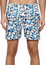 ORLEBAR BROWN X ROB WYN YATES BULLDOG SWIM TRUNK 32 BOARD SHORTS GEOMETRIC PRINT