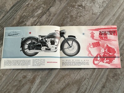 Vintage 1951 TRIUMPH Motorcycle Brochure Tiger 100/SpeedTwin