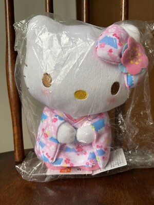 Sanrio Hello Kitty Standing In Kimono Fuji Mountain NWT