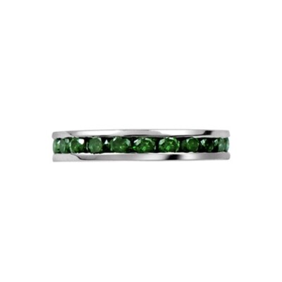1 Cttw Natural Diamond Anniversary Band Rg 14K White Gold Plated Sterlg Silver