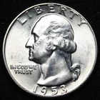UNCIRCULATED UNC MS 1953 WASHINGTON SILVER QUARTER FREE SHIPPING