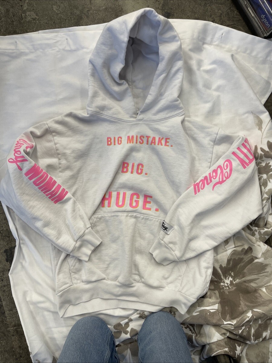 Pretty Cloney White Pink Big Mistake Big Huge Hoodie Sweatshirt Small M H37