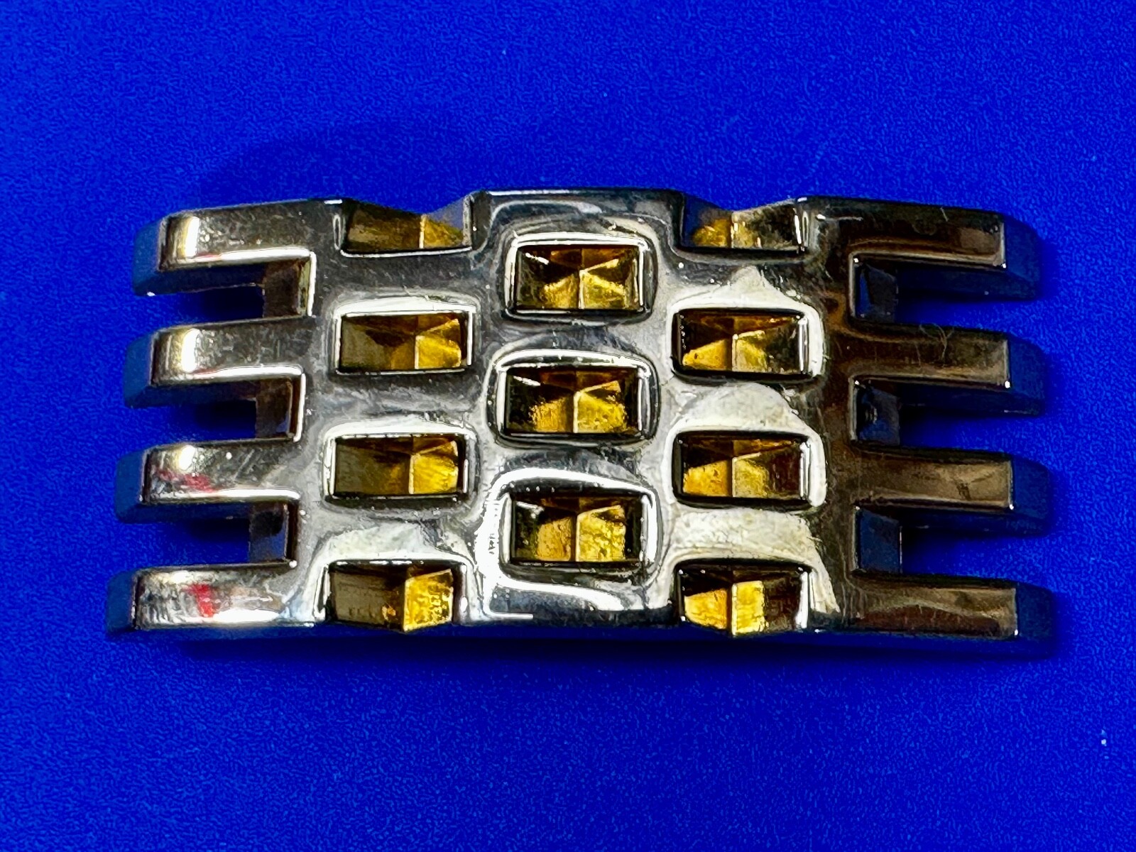 Retro Chunky Statement Bar Pattern Large Gold Ton… - image 2