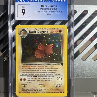 🔥🌀SWIRL🌀🔥DARK DUGTRIO 2000 POKEMON ROCKET 1ST EDITION HOLO #6