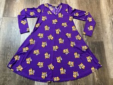 LSU Tigers Dress Small Football Game Day Purple Louisiana State All Over Print