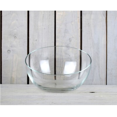 Glas Obstschale groß Handarbeit klar Kleinigkeiten Salatschale 18 cm