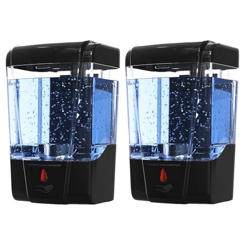 Wall Mounted Soap Dispenser for Bathroom (2Pack), Commercial Black