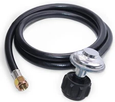 QCC1 Low Pressure Propane Regulator with 5 ft Hose 2pcs For LP Gas Grill Burner