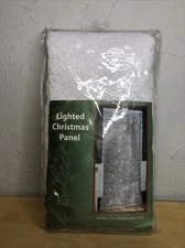 Vintage Quaker LIGHTED Christmas Tree Panel 40 x 84 LACE White Light Up NEW