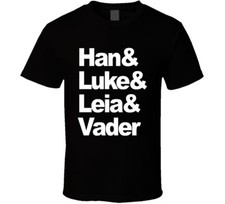 Han  Luke  Leia  Vader Star Wars Movies Fan T Shirt