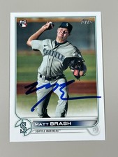 Matt Brash Signed 2022 Topps Series 2 Two Card #561 COA Seattle Mariners Rookie