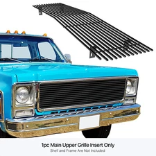 For 73-80 Chevy GMC Blazer/C/K Pickup/Suburban Black Billet Grille Grill Insert