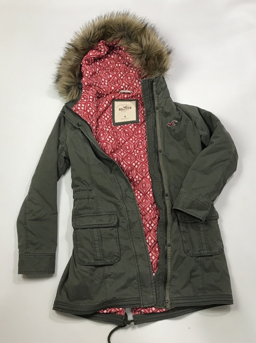 Cazadora Hollister Mujer Hollister Faux Fur Lined Olive Green