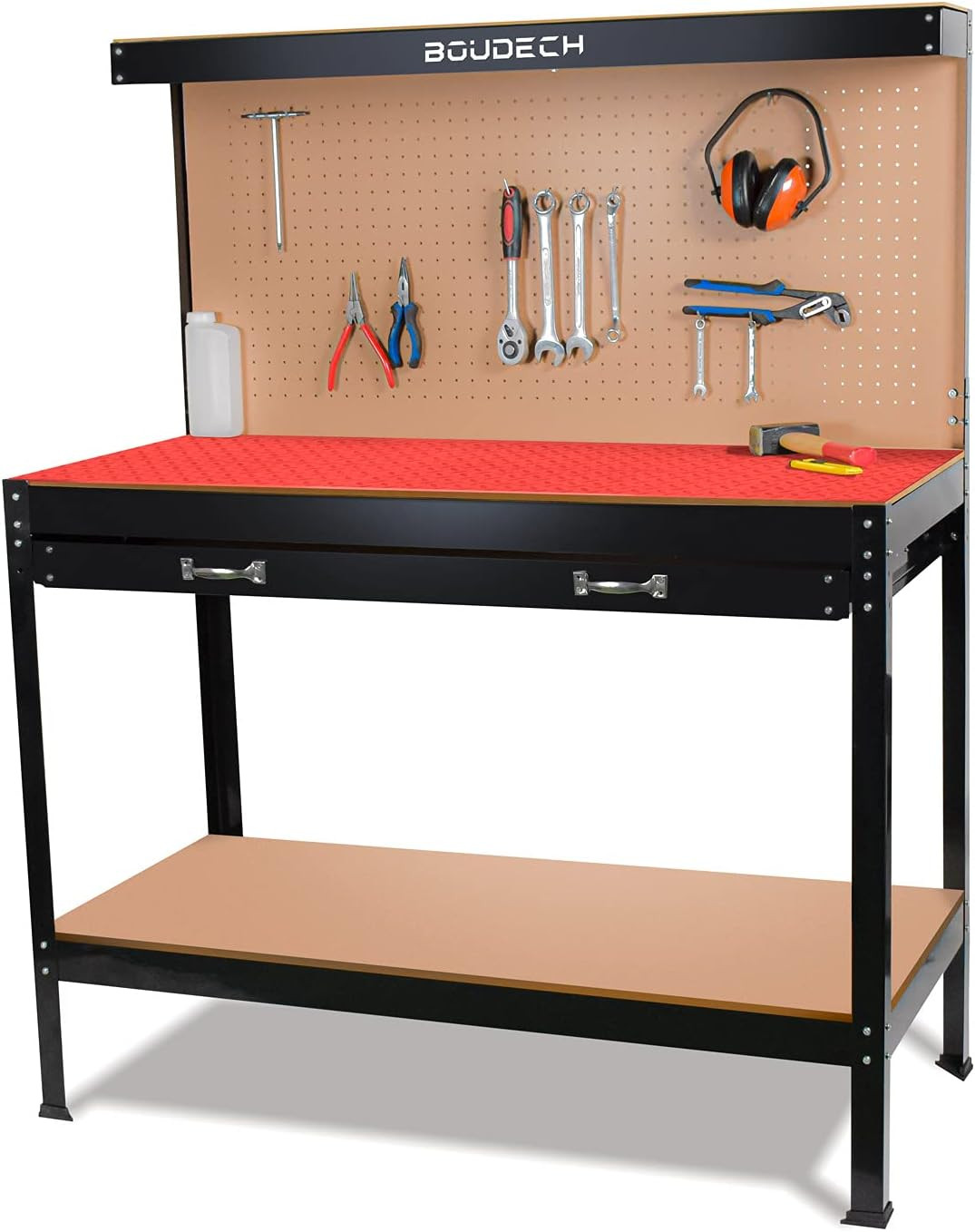 Banco Da Lavoro Con Piano Da 120X60Cm Ultra Resistente Con Parete Forata...