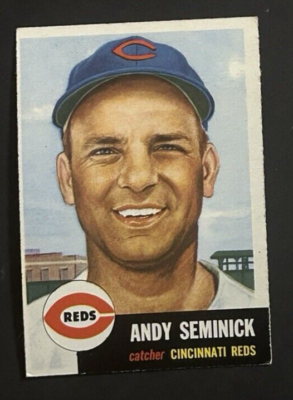 153♡ 1953 Topps Set-Break Andy Seminick #153 Cincinnati Reds NM VINTAGE