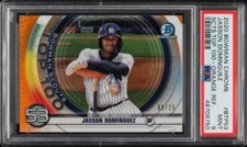 2020 Bowman Chrome Scouts Top 100 Orange Refractor /25 Jasson Dominguez PSA 9