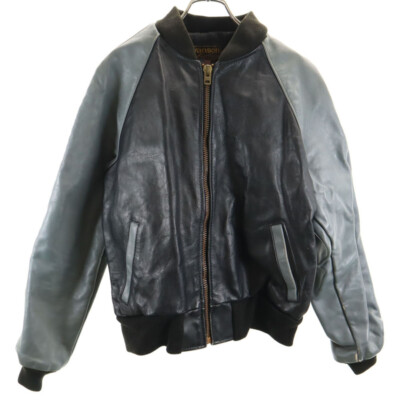 Vanson USA Leather Jacket 40 Black Single Two Tone Color Vanson USA Leather Jacket 40 Black Single Two Tone Color