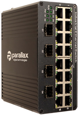 PDT-NSU-0416-SF-I - 16 Port 10/100 Industrie Switch + 4 SFPs Hutschiene +9-36VDC