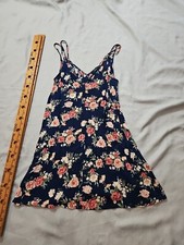 Forever 21 Dress Womens Small Blue Zip Sheath Sleeveless Floral Slip Top