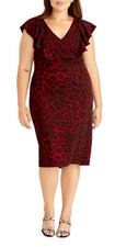 Women s Dress Plus Size 16W RACHEL RACHEL ROY Red Short Sleeve Animal Print NWT