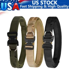 Tactical 2" Belt Quick Release Laser Cut Metal Buckle MOLLE Combat Airsoft Belts