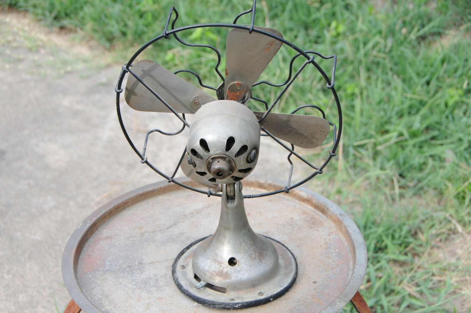 Rare Antique fan Fitzgerald Star Rite nickel chrome finish S09439