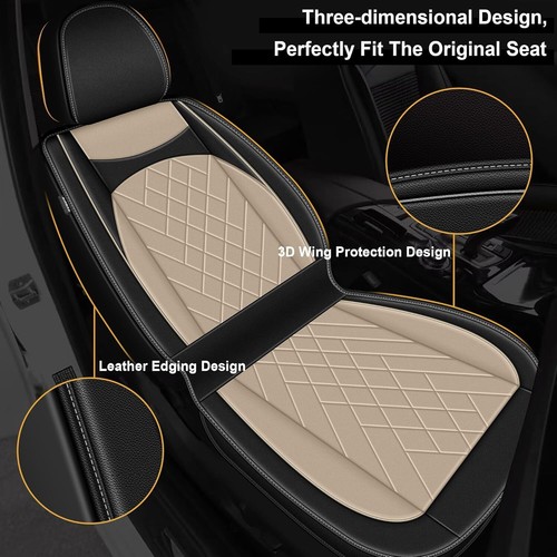 Full Set For FORD Escape 2007-2025 Car 5 Seat Covers Microfiber Leather Beige - Bild 7 von 8