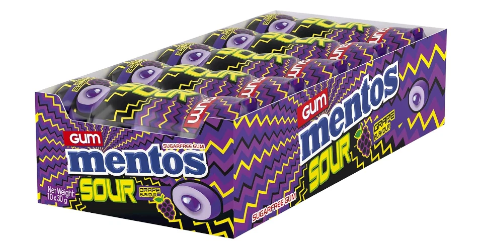 Mentos Sour Grape Gum 30 g (Pack of 10)-FREE SHIPPING AU - image 4 of 4