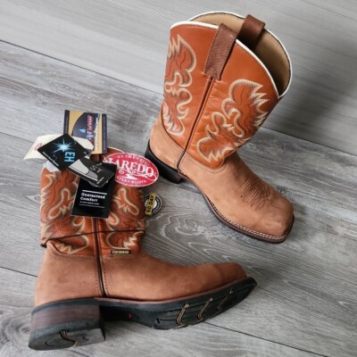 Dan Post Laredo Work Steel Toe Boots Rust Burnt Orange Cowboy 69436 Men 10 EW