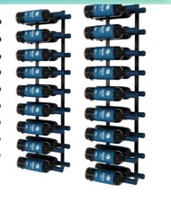 CharaVector Stainless Steel Black Wine Rack Wall Mounted 36 Bottles 2PCS New
