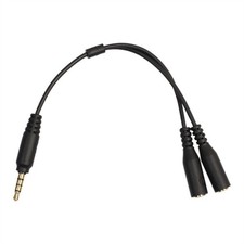 Audio Splitter Stereo Jack Headphone Black TPE Y Splitter 20cm Length 3.5mm