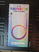 3 FT Rainbow Type-C Cable New in Box