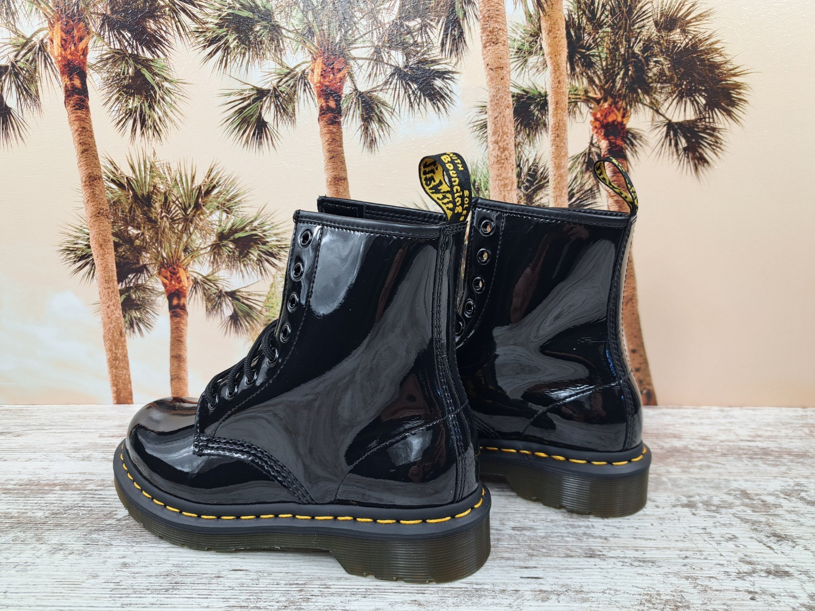 Dr. Doc Martens 1460 Combat Boots Black Patent Leather Women's Size 6 NEW thumbnail 5