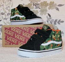 VANS Toddler Sk8-Mid Reissue V Camo Black Multicolor Sneakers Size 8 Hook Loop
