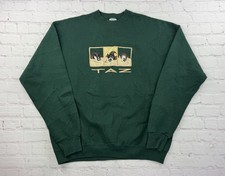 Vintage Taz WB Crewneck XL Looney Tunes Classic Cartoon Green Tasmanian Devil