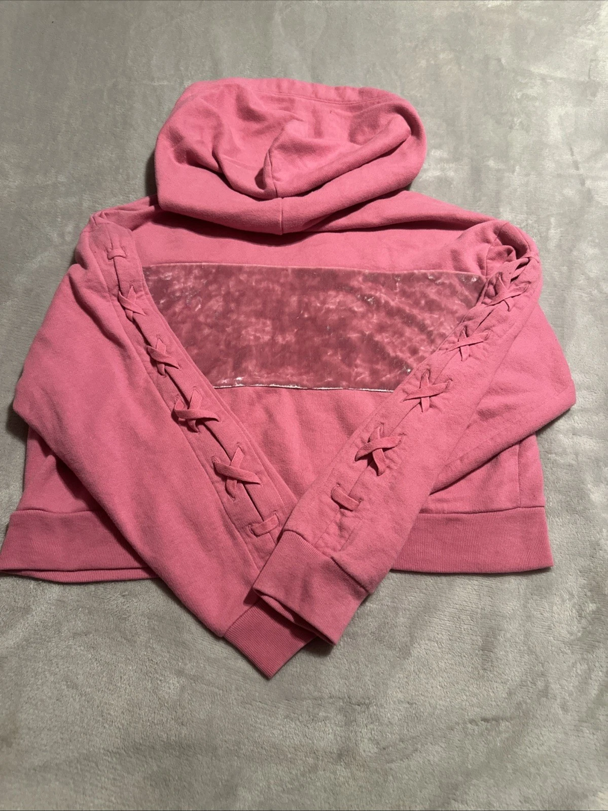 UNDERCOVER Felpa con cappuccio ROSA Victoria Secret rosa a righe in velluto XS