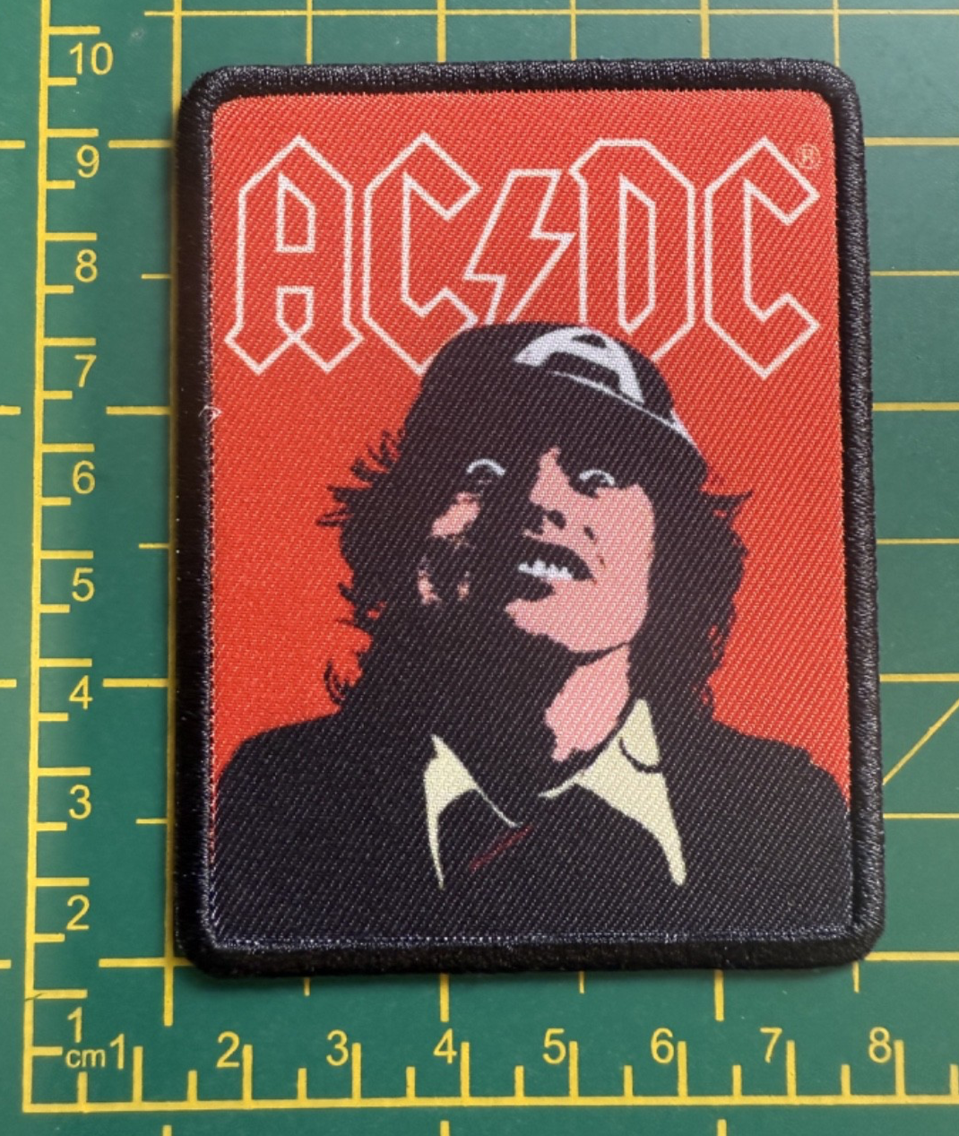 AC/DC Angus Face High Printed Sew Or Iron On Patch Officially Licensed
