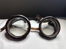 Vintage Bakelite GOGGLES Safety Eyewear Motorcycle Steampunk Glasses READ