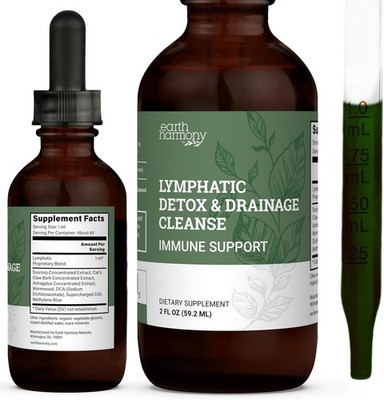Lymphatic Drainage Drops Detox with Soursop Cat's Claw Bark Astragalus Wormwood